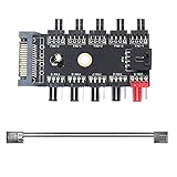 Chassis Fan Hub 4 Pin PWM PC CPU Fan SATA Connector Hub Splitter Adapter,PC Case Internal Motherboar