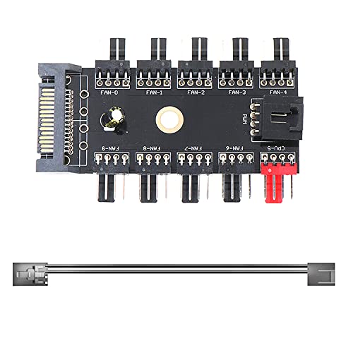 Chassis Fan Hub 4 Pin Pwm Pc Cpu Fan Sata Connector Hub Splitter Adapter,Pc Case Internal Motherboard Fan Power Extension Cable Cord For Computer Case 4-Pin And 3-Pin Cooling Fans #TOP10
