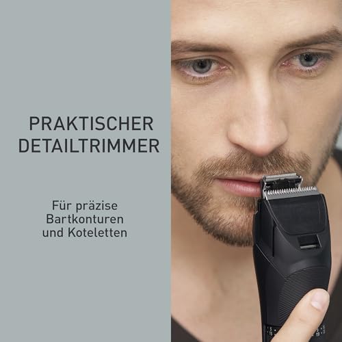 Panasonic ER-GB80-H503 Bart-, Haar- & Körperschneider für Männer, tragbarer kabelloser, wasserdichter Trimmer, 39 Längen, 3 Aufsätze, Präzisions-Trimmer, kabellos & kabelgebunden, Dunkelsilber