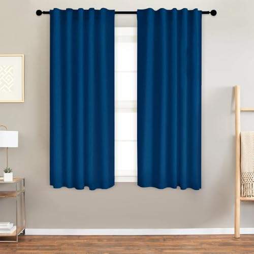 La Mejor Selección de Cortina azul , listamos los 10 mejores. 45 NANWEI Lino Cortinas Blackout 100% Opacas, Bolsillo para Barra/Pestaña Trasera, para Recámara y Ventana de Sala, 2 Paneles (Azul, 106.6 x 160 cm)