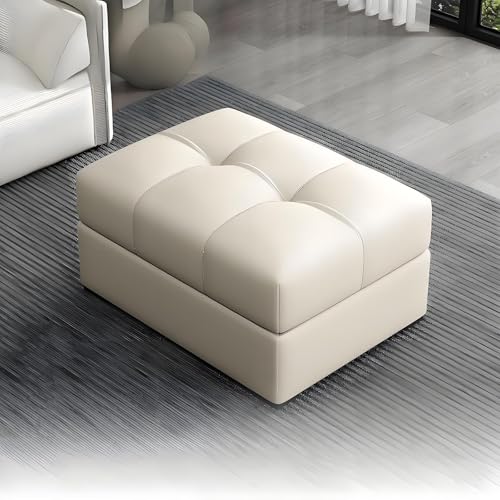 Banco de almacenamiento versátil con asiento acolchado y espacio oculto blanco lechoso 90 cm