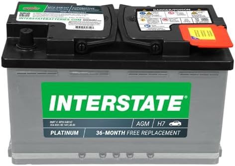 Interstate Batteries Automotive Battery 12V 80Ah (Group Size H7, ...
