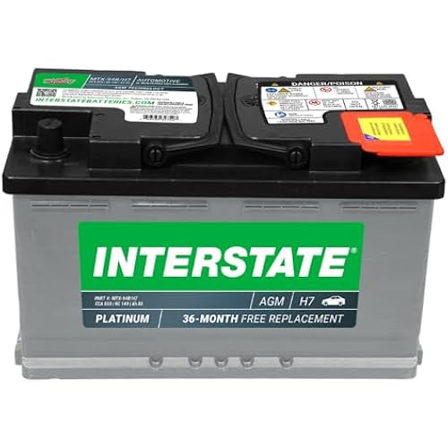 Interstate Batteries Car Battery 12V 80Ah 850CCA Group H7, 94R AGM