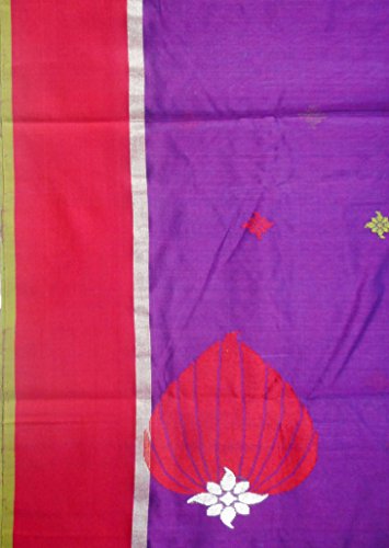 FANKAR CHANDERI HANDLOOM purple chanderi silk saree – image 4