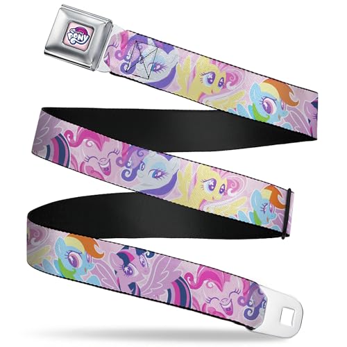 My Little Pony Belt, Seatbelt Buckle Belt, My Litlle Pony Five Pony Poses Pink, Youth 20 to 36 Inches
