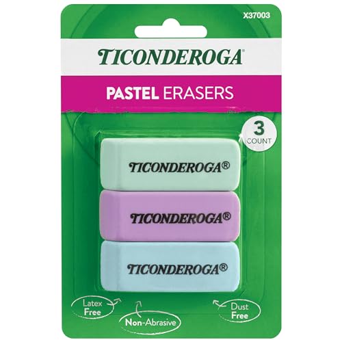 Gommes à effacer pastel Ticonderoga en bloc souple non abrasif