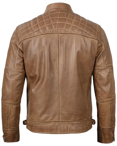 Image of Decrum Men Leather Jacket - Casual Stylish Real Lambskin Leather Jackets for Mens