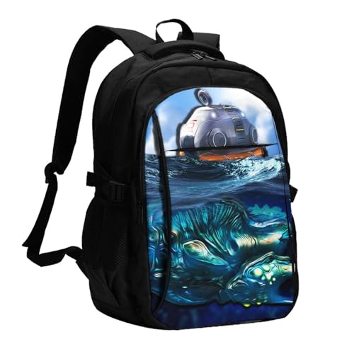 Game Subn-autica Backpack Laptop Backpack with Usb Charging Port Travel Backpack