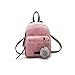 Mini sac à dos en velours côtelé pour filles et femmes, rose, Taille Unique