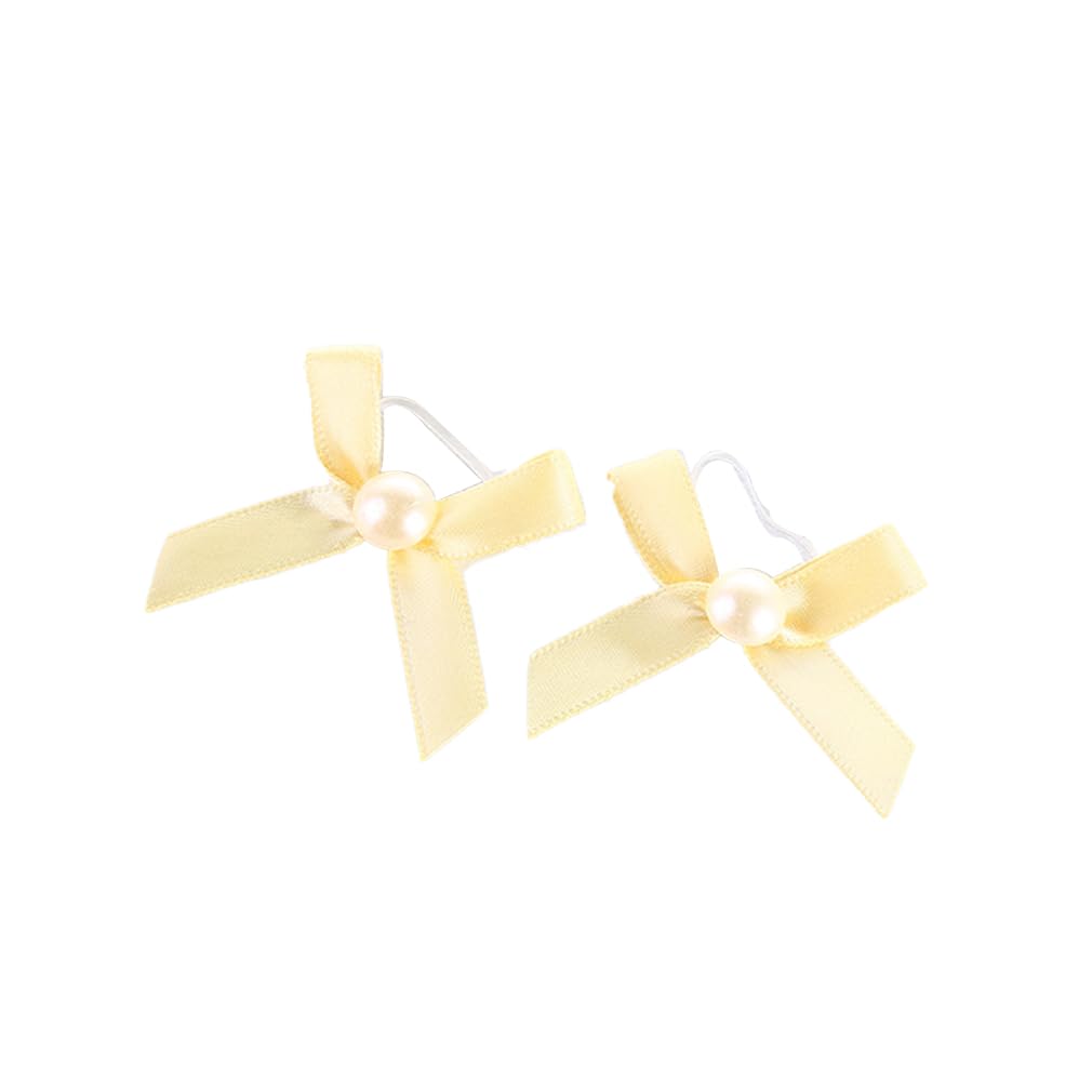 Lot de 100 nœuds décoratifs en satin - Pour bricolage, mariage, Saint-Valentin, baby shower, Noël, fabrication de cartes, ornements - Rouge