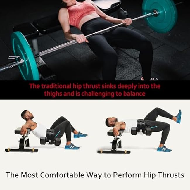 Hip Thrust Belt, Easy to Use with Dumbbells, Kettlebells, or Plates, Booty Belt for Hip Thrust with Slip-Resistant Padding for the Gym, Home and Workouts