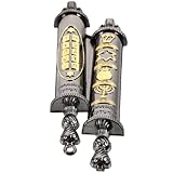 NULYLU Retro Mesusa Türdekoration aus Metall Religiöse Schriftrolle mit Glatter Oberfläche Abgerundeten Kanten Türpfosten Schmuck zur Haussegnung und Wohndeko Zufälliger Zufälliger Stil