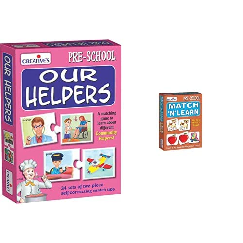 Image of CRE0630 Our Helpers Puzzle (Multi-Color, 48 Pieces) & Creative Educational Aids P. Ltd. - CRE0626 Match N Learn