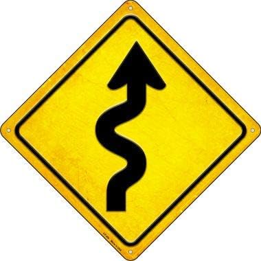 SMART BLONDE Winding Road Novelty Metal Crossing Sign CX-460