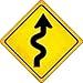 Winding Road Novelty Metal Crossing Sign CX-460