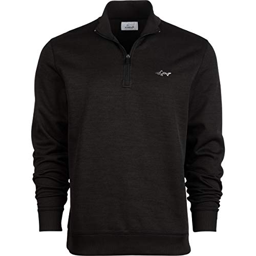 Greg Norman Mens Herringbone 1/4 Zip Up 1/4 Zip Pullover Black S