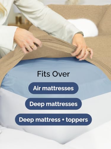 Image of Extra Deep Pocket King Sheet Set - Breathable & Cooling - Heathered Tan