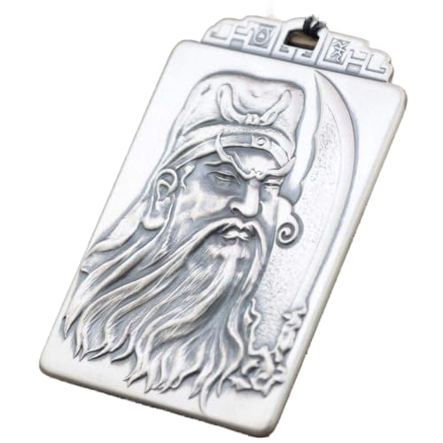 Collier Guan Gong argent S925 : exprimez votre force intérieure à travers un bijou vintage gravé
