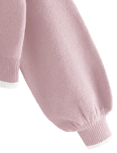 Image of ZAFUL Women's Cropped Sweater V-Neck Long Sleeve Pullover Jumper Knit Top