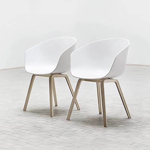 Image of Set of 2 Modern, Designer Chair for Home, Cafe, Hotel & Office (White, Polypropylene)