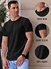 LUXY LINE Men’s Plain T-Shirt Crew Neck & Short Sleeve Cotton Top for Adults Soft and Durable Gym Tees for Men (S-2XL) Black #4