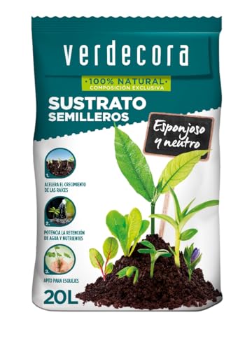 Verdecora Sustrato para Semilleros 20 litros | Ideal para Germinación y Crecimiento de Plántulas | Compuesto Ligero y Rico en Nutrientes
