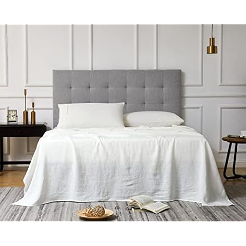 Berklan 100% French Linen Sheets Set Fitted Sheet and Pillowcases Cover