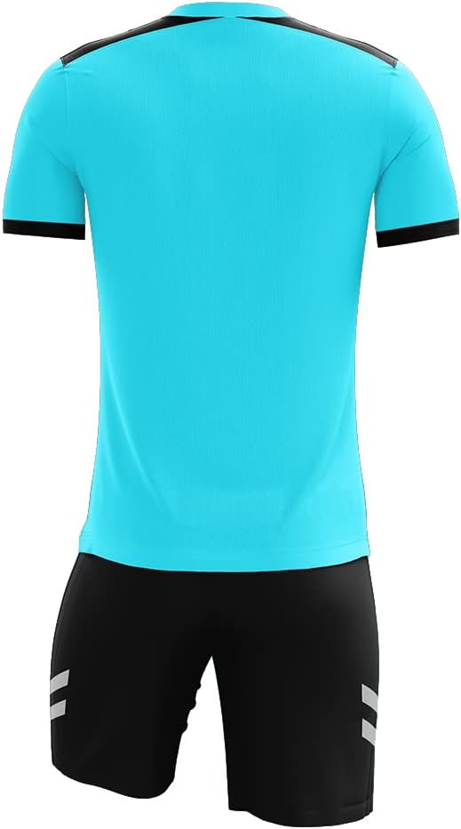 Men's Soccer Referee Uniform Short Sleeve Pro Referee Soccer Jersey - Includes Referee Jersey and Shorts - Image 6