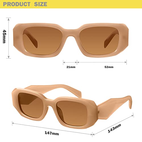 Image of mosanana Trendy Rectangle Sunglasses for Women Men-Goulding