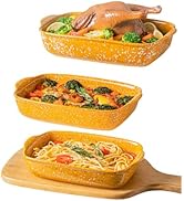 TUSIMI Ceramic Bakeware Set of 2,Casserole Baking Dish Ceramic, Rectangular Porcelain Bakeware Se...