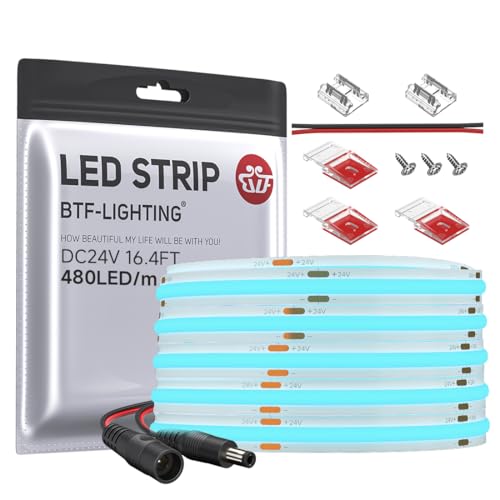 Tira de LED FCOB Color Ice Blue 16.4FT 480LED/m DC24V miniatura 2