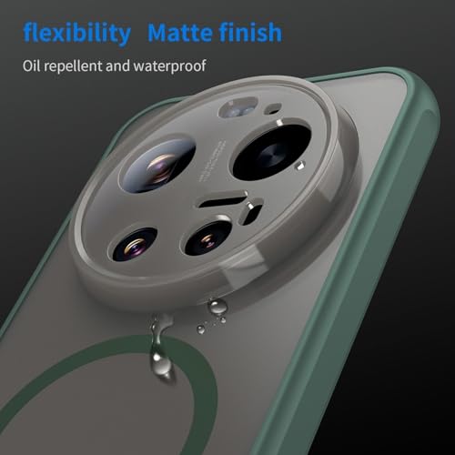 Image of Compatible with Xiaomi 17 Ultra Case Cover,Compatible with MagSafe,Anti-Fall,Compatible with Xiaomi 17 Ultra 5G 25128PNA1C Cell Protective Phone Case Green