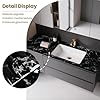 Fiula Black Grey Marble Peel and Stick Wallpaper, Glossy Self Adhesive Vinyl Wrap 45cm x 300cm, Waterproof Marble Effect Contact Paper for Kitchen Worktops, Cabinets & Furniture #2