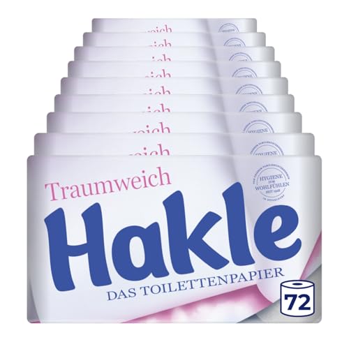 Hakle Traumweich Toilettenpapier 72 Rollen 130 4-lagige Blatt pro Rolle Sanfte Reinigung für Wohlbefinden