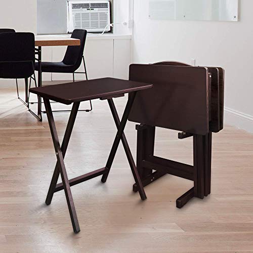 Casual Home 5 Piece Tray Table Set, Espresso #TOP1