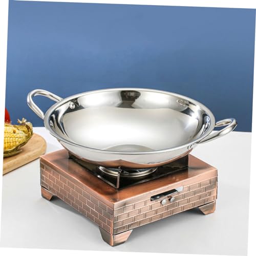 Wok redondo de acero inoxidable con asas dobles miniatura 5