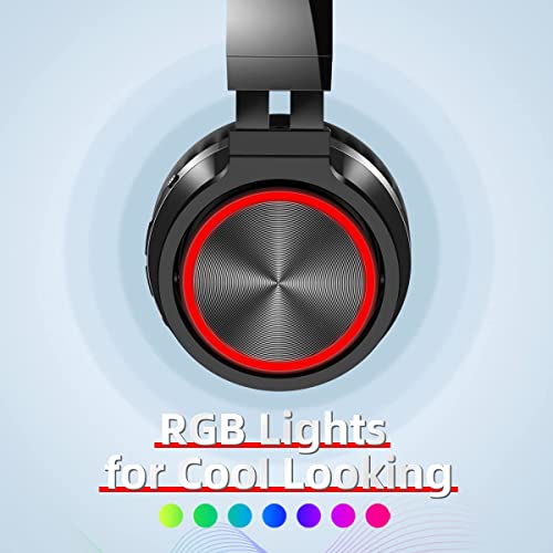 Picun B12 Wireless Bluetooth Headphones,Hd Stereo Sound Over Ear Headphones With Built-In Microphones, Deep Bass 20 Hours Playtime, Fast Charge Bluetooth 5.0 Headset For Adults, School, Travel, Red #TOP5