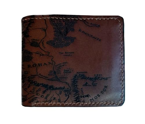 Unik4art Vintage Handmade Mens Wallet – Genuine Leather Bifold with Map Engraving, Customizable Gift - 7WA