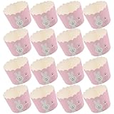 Tofficu 100 Piezas Moldes para Muffins Pequeños de Papel Decorativos Diseño de Conejo, Suministros para Hornear Caseros, Utensilios Repostería para Fiestas y Celebraciones