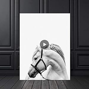 Danjiao Nieuw minimalistisch paard wit schilderij op canvas dieren poster afbeeldingen decoratieve prints Wall Art Foto…