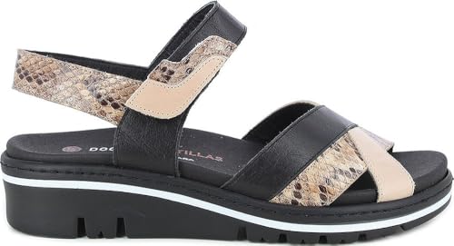 Sandales Femme Cross Doctor Cutillas 36133 en cuir noir pour le confort quotidien