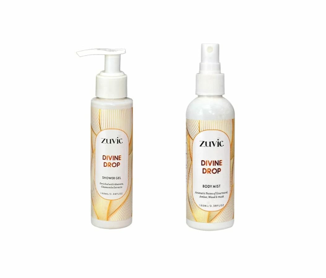 Zuvic Shower Gel And Body Mist Combo 100 ml Each I Long Lasting Divine Drop Fragrance-image-43