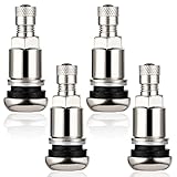 Molain 4-Piece Universal Metal Valve Stems, Silver, 11.3 mm, High-Pressure, Cars SUVs Trucks