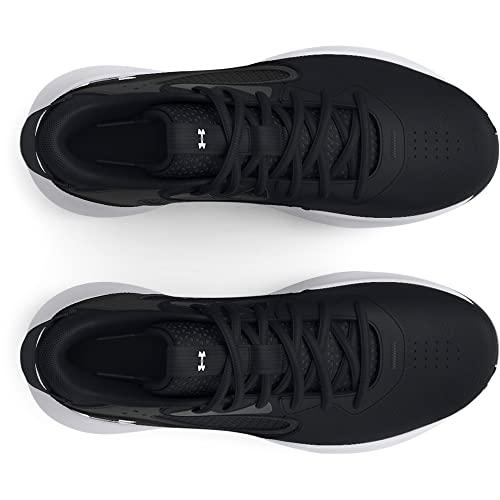 Under Armour Unisex Lockdown 6 Basketball Shoe, (001) Black/White/White, 12.5 Us Men #TOP2