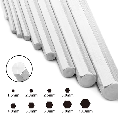 Image of Ingco 9pcs Hex Key Set, 1.5mm - 10MM, Cr-V, Heat Treatment and Chrome Plate, Perfect For Carpenters, Construction