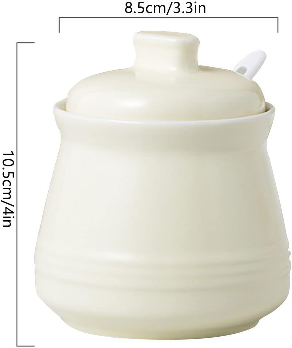 Un bol de sucre, un récipient de sucre Sucrier avec couvercle, pot à sel et à sucre, pot à assaisonnement, pot de stockage de sucre, pot à sucre, récipient à sucre, pot à épices-vert-sucrier(Green)