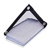 DUCCM Allzweckplane Extra Stark, Gewebeplane Transparent mit ösen Abdeckplane Gartenmöbel Reißfest Kunststoff Schutzplane Fahrrad Bootsplane Transparent Beidseitig Beschichtet für Auto Holz Haus