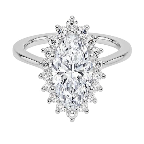 1 2 3 4 Ct Moissanite Engagement Ring Set, Wedding/Bridal Band Sets, 925 Sterling Silver, Halo Sunburst Anniversary Promise Ring, ThanksGiving Gifts for Women, 10K|14K|18K Gold