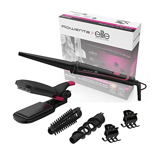 Rowenta for Elite Multistyler Infinitos Looks 9 en 1 CF4222 Plancha pelo y rizador pelo, moldeador pelo, tenacillas, revestimiento cerámico para un cabello suave y brillante, 190 °C, punta fría