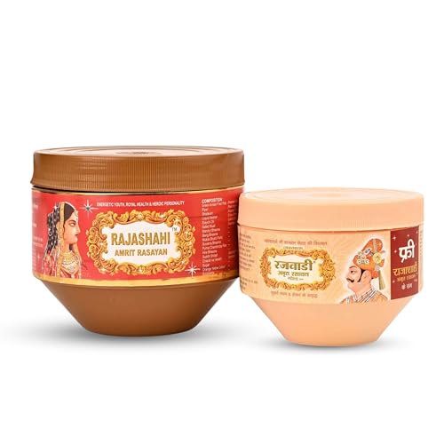 Image of Shree Unjha Pharmacy Rajashahi Chyawanprash - Helps Build Energy, Strength & Stamina | Enriched with Sona Chandi Bhasma | 825g + 250g Rajwadi Amrit Rasayan FREE